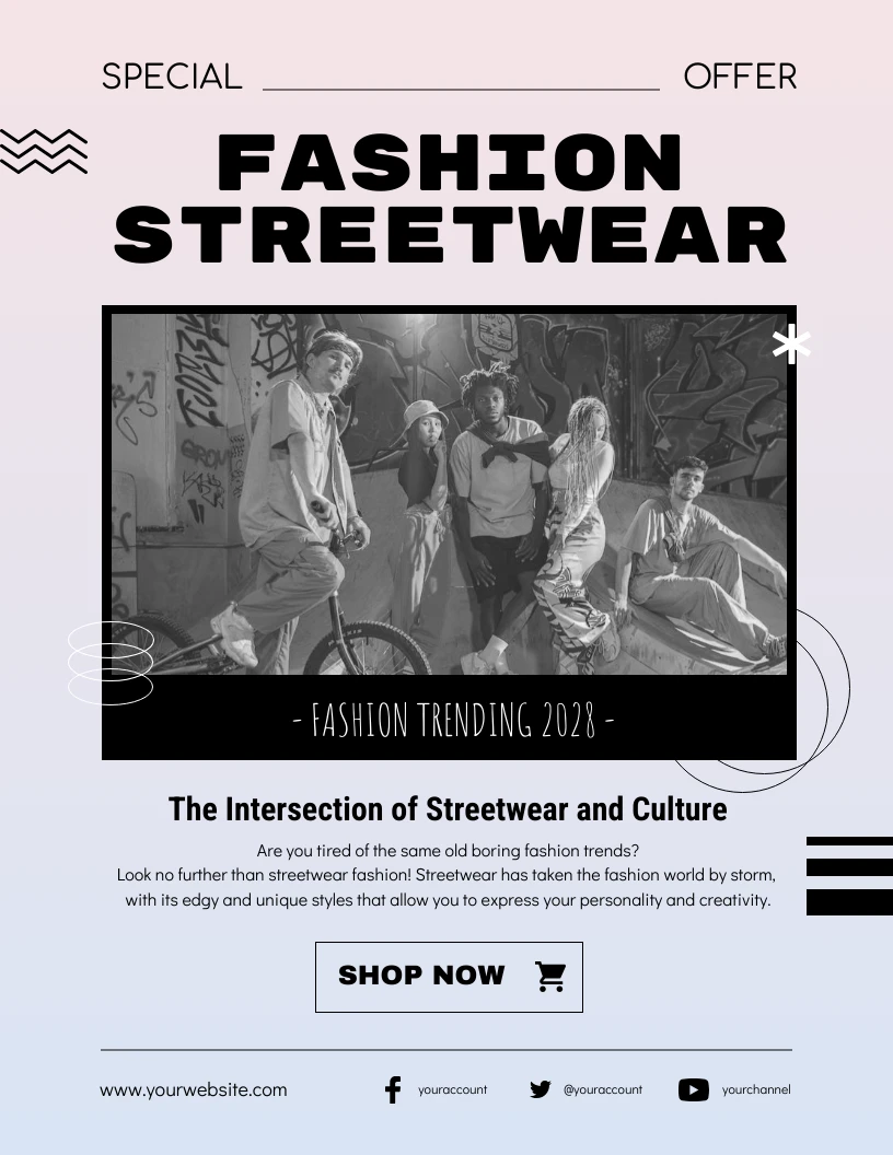 Banner do  de coleção de streetwear de design plano