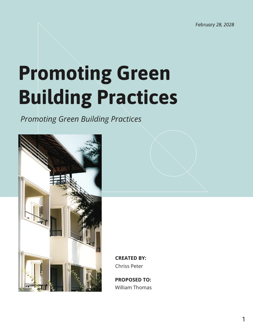 Green Building Real Estate Proposal Template - Venngage