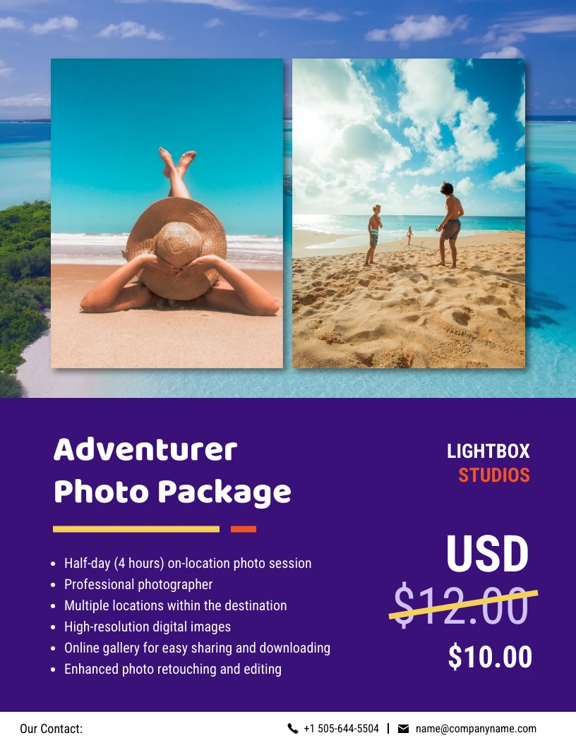 Adventure Photography Package Flyer Template - Venngage