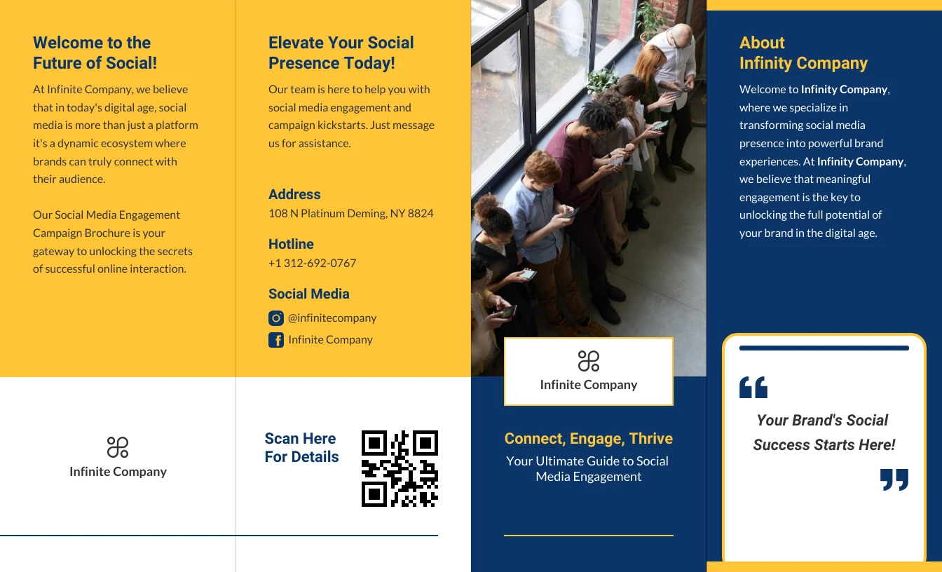 Social Media Engagement Campaign Brochure Template Venngage Social Media Engagement Campaign Brochure Template Venngage