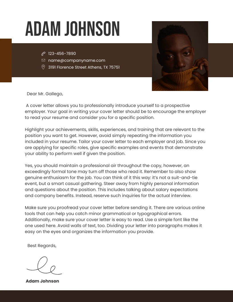 Brown Simple Professional Sales Letter - Venngage