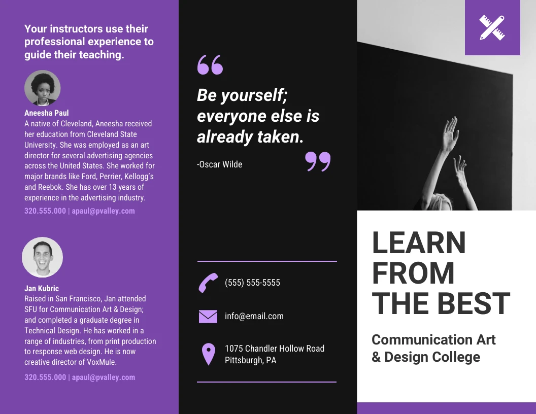 College Tri Fold Brochure Template - Venngage