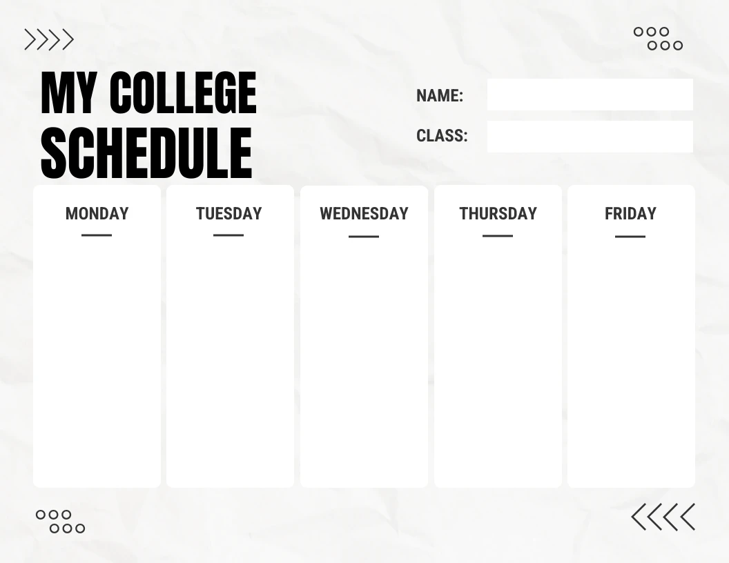 white-and-black-modern-texture-my-college-schedule-template-venngage