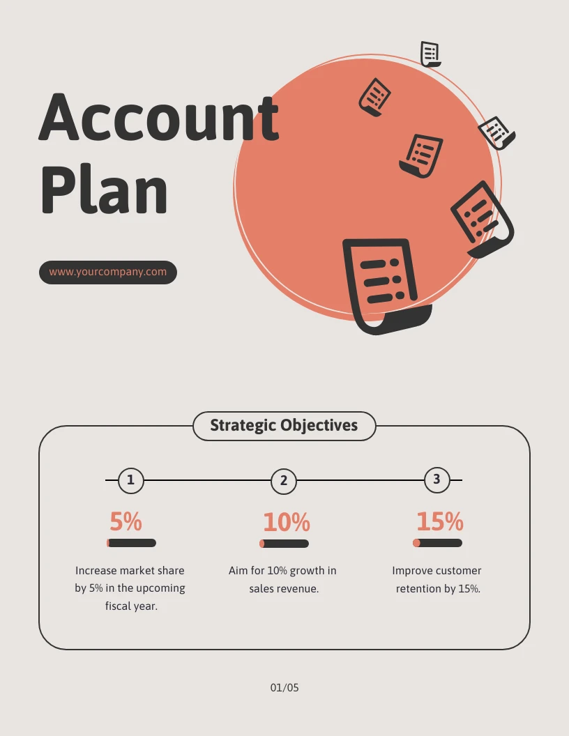 Cream Orange Account Plan Template - Venngage