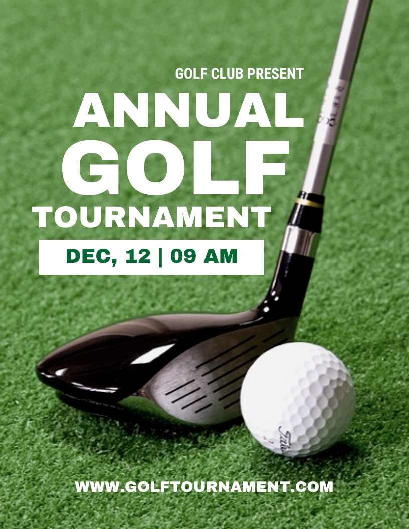 Green Modern Annual Golf Tournament Flyer - Venngage