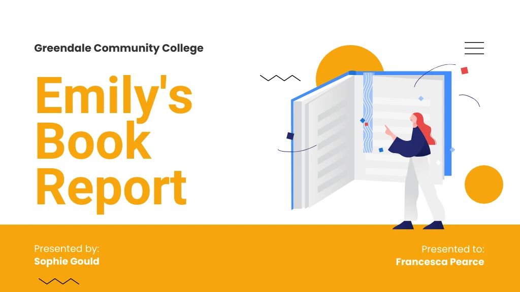 Yellow Book Report Education Presentation Template Venngage