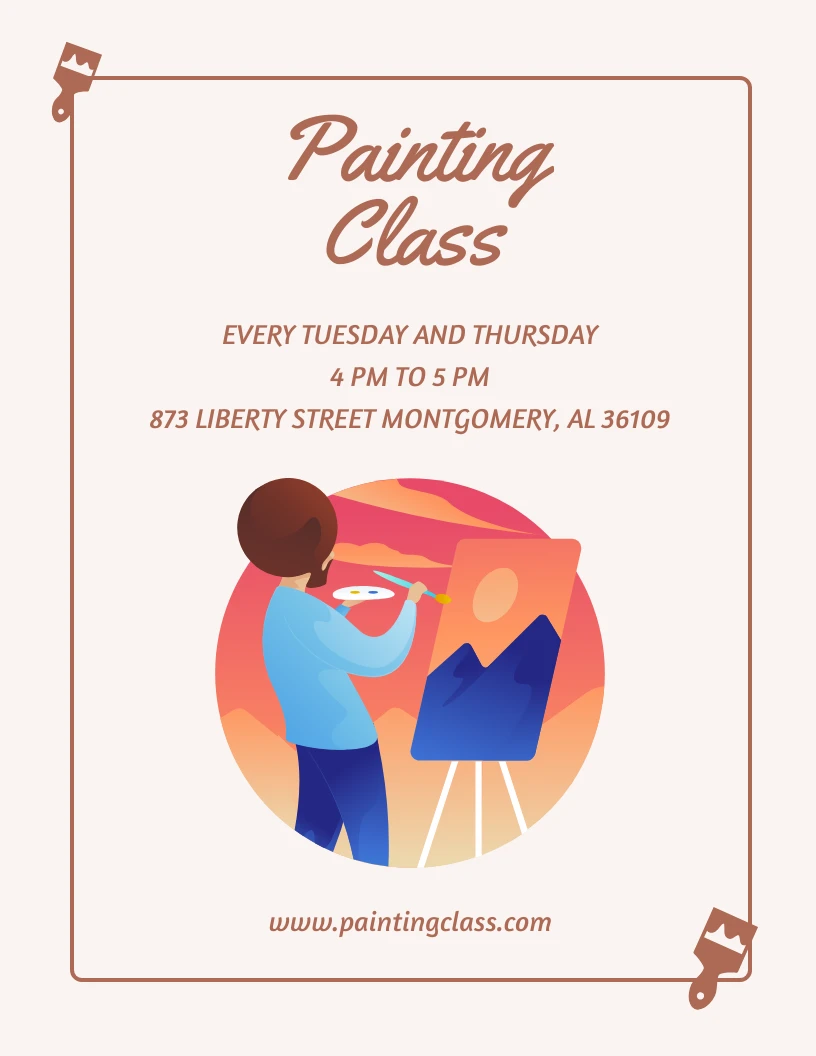 Illustration Painting Class Flyer Template Venngage