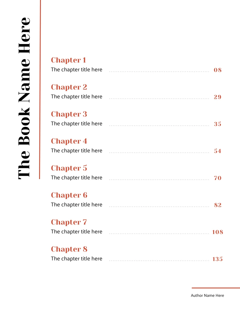 Red Book Table of Contents - Venngage