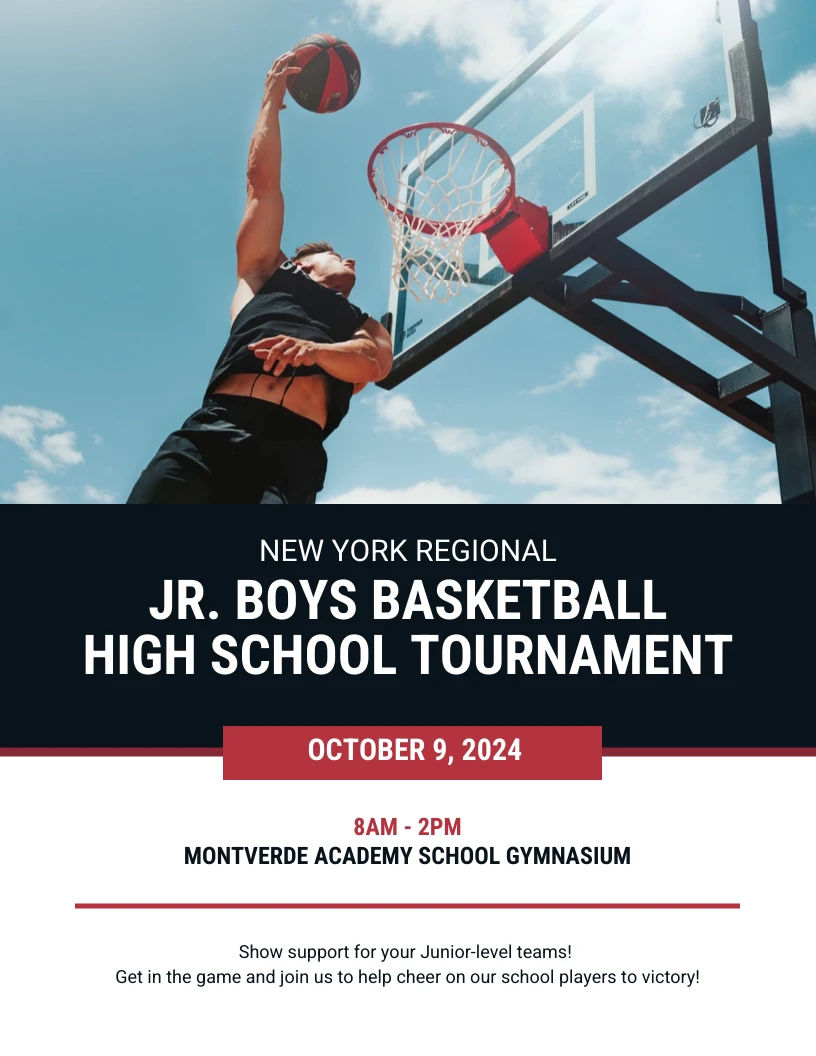 High School Basketball Tournament Flyer Template Venngage