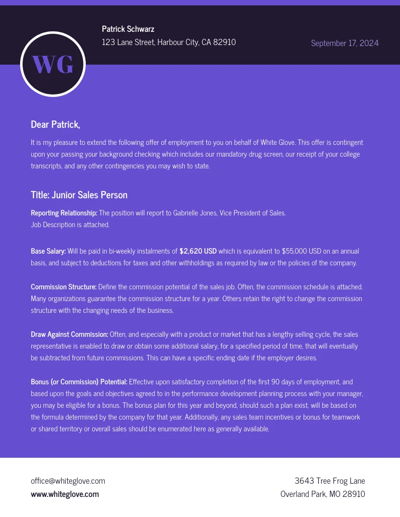 purple-simple-job-offer-letter-venngage