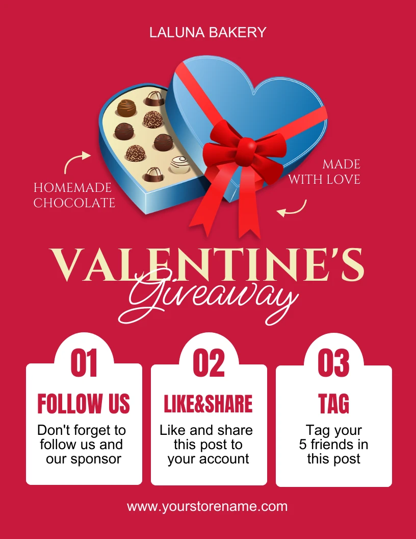 Valentine's Day Giveaway Flyer Template Venngage