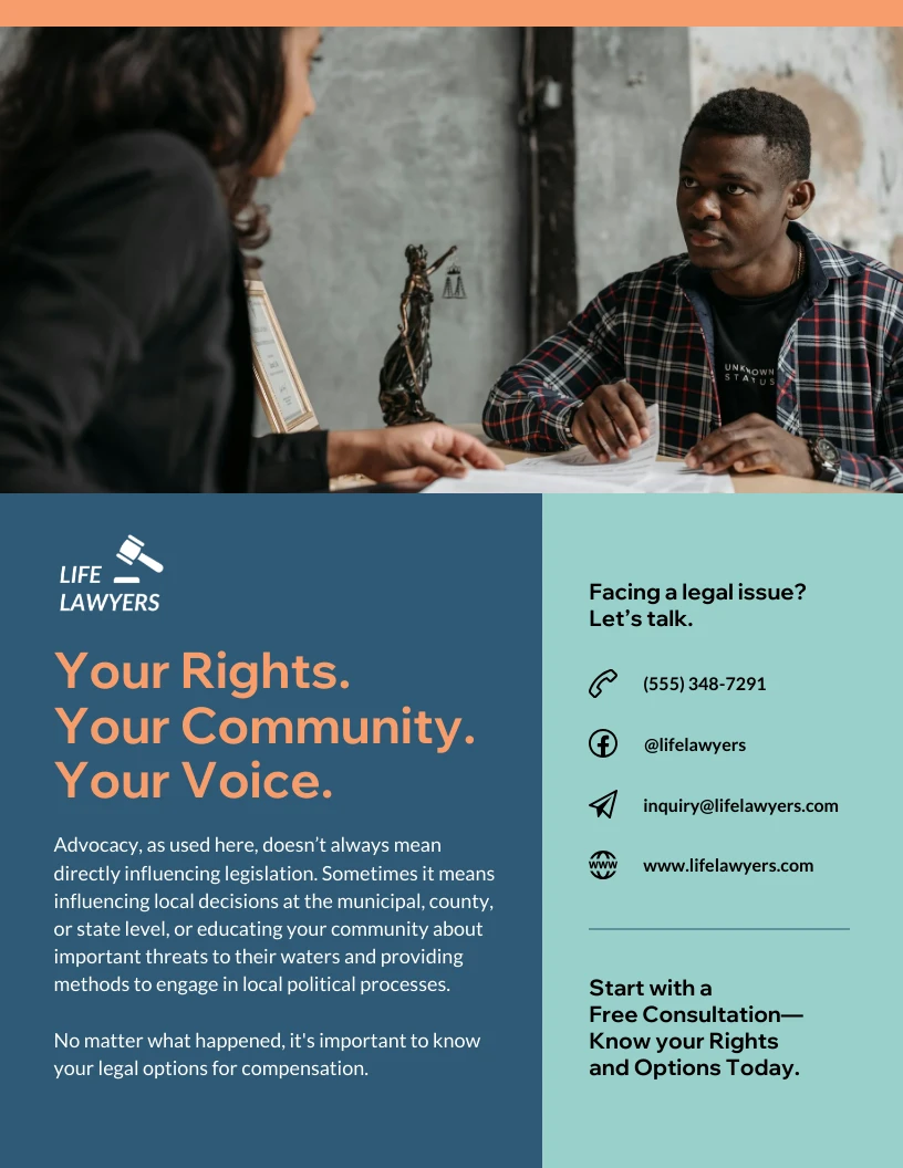 Lawyer Consultation Business Flyer Template - Venngage