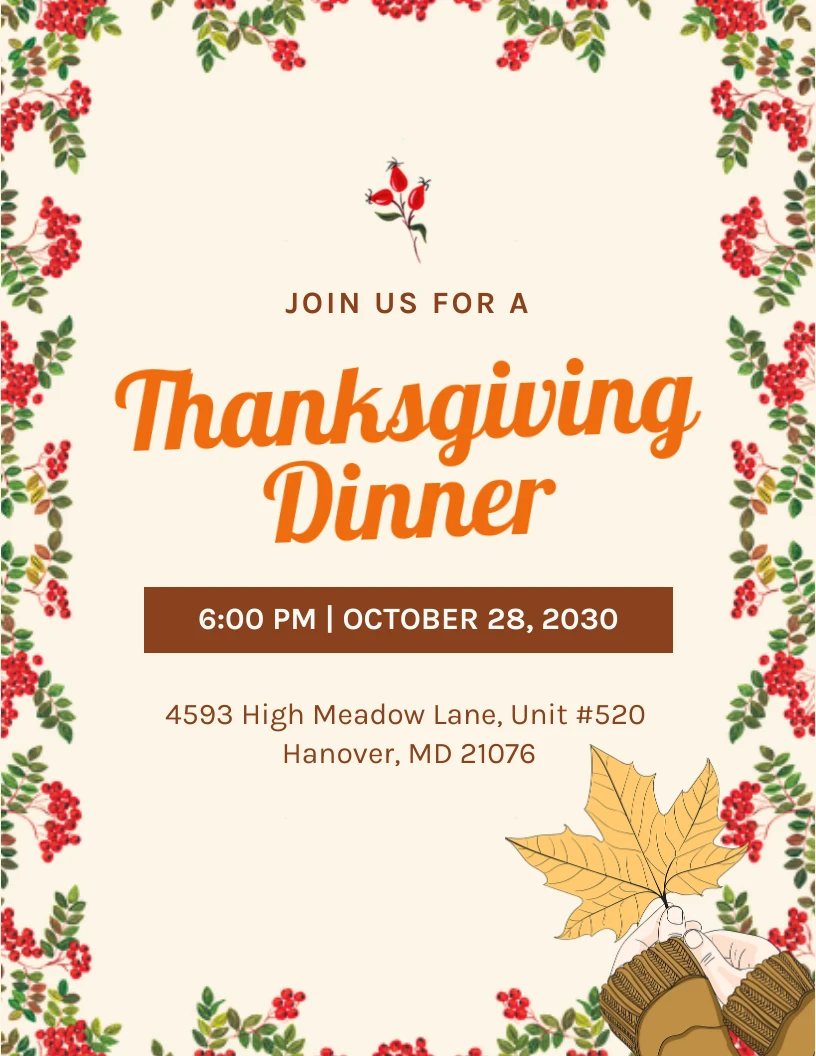 Beige Classic Illustration Thanksgiving Dinner Poster - Venngage