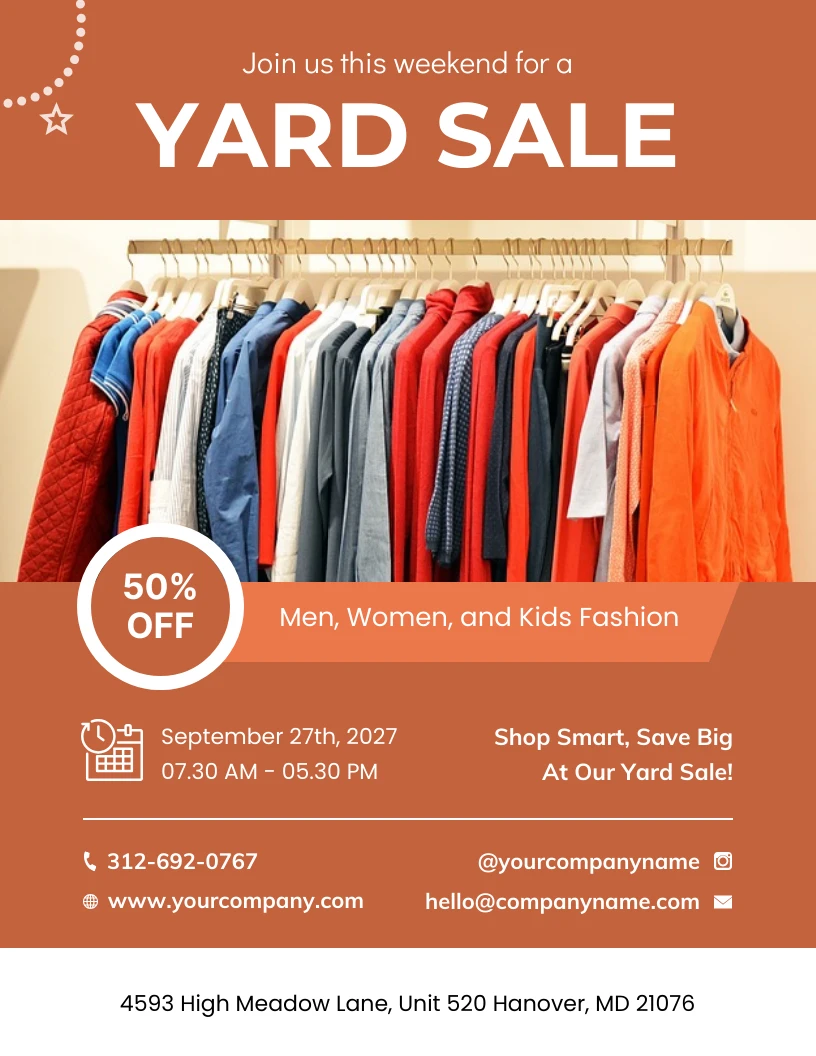 Free Printable Yard Sale Flyer Template - Venngage free-printable-yard-sale-flyer-template-venngage