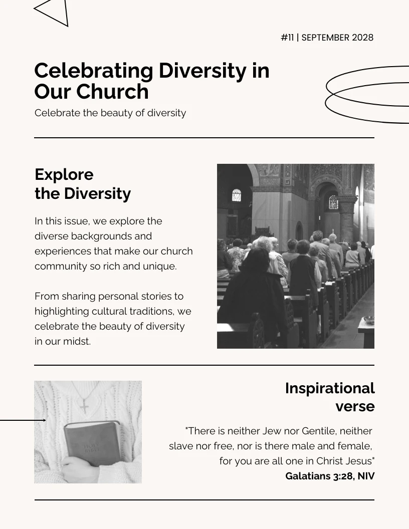 Geometric Weekly Church Newsletter Template - Venngage