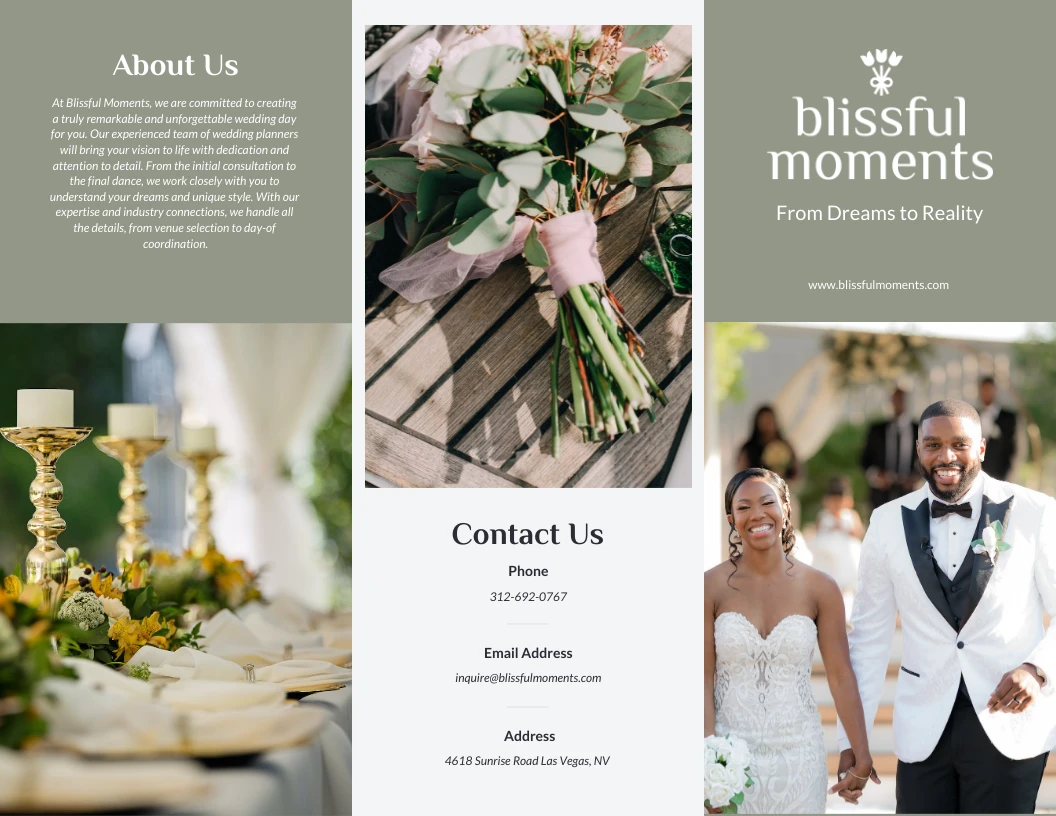 Wedding Venue Tri Fold Brochure Template - Venngage