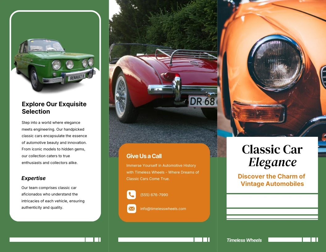 Classic Cars Brochure Template - Venngage