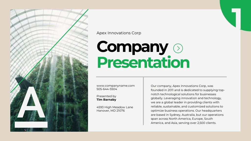 microsoft company presentation pdf