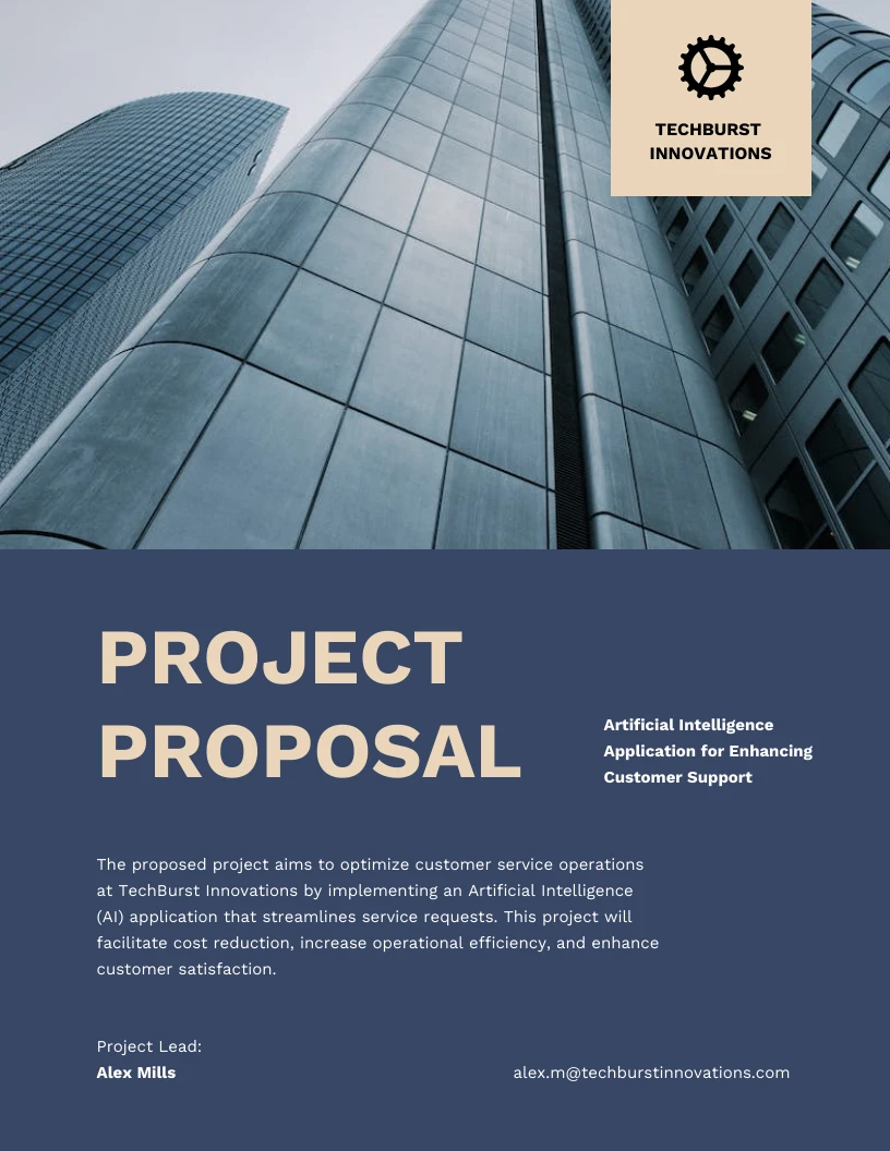 Blue & Beige Color Project Proposal Template - Venngage