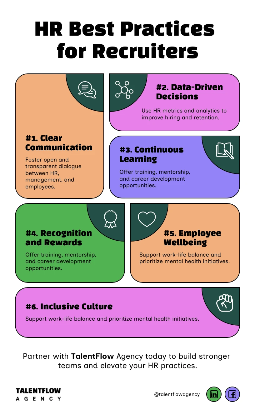 HR Best Practices for Recruiters List Infographic - Venngage