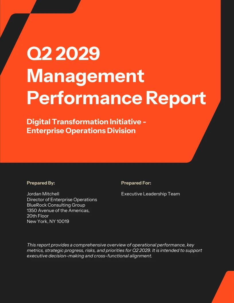 Executive Management Report Template - Venngage