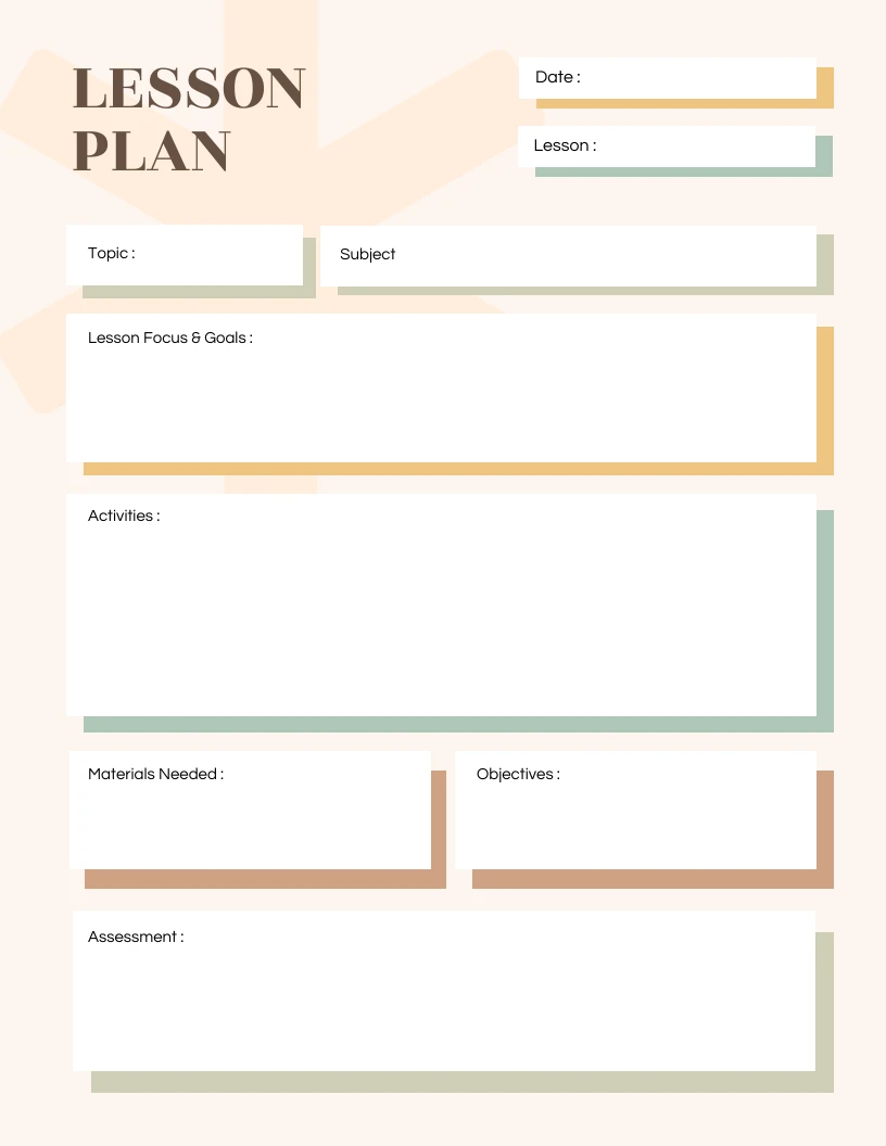 Minimalist Lesson Plan Template - Venngage