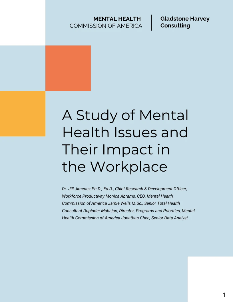 Sample Mental Health Policy White Paper Template - Venngage