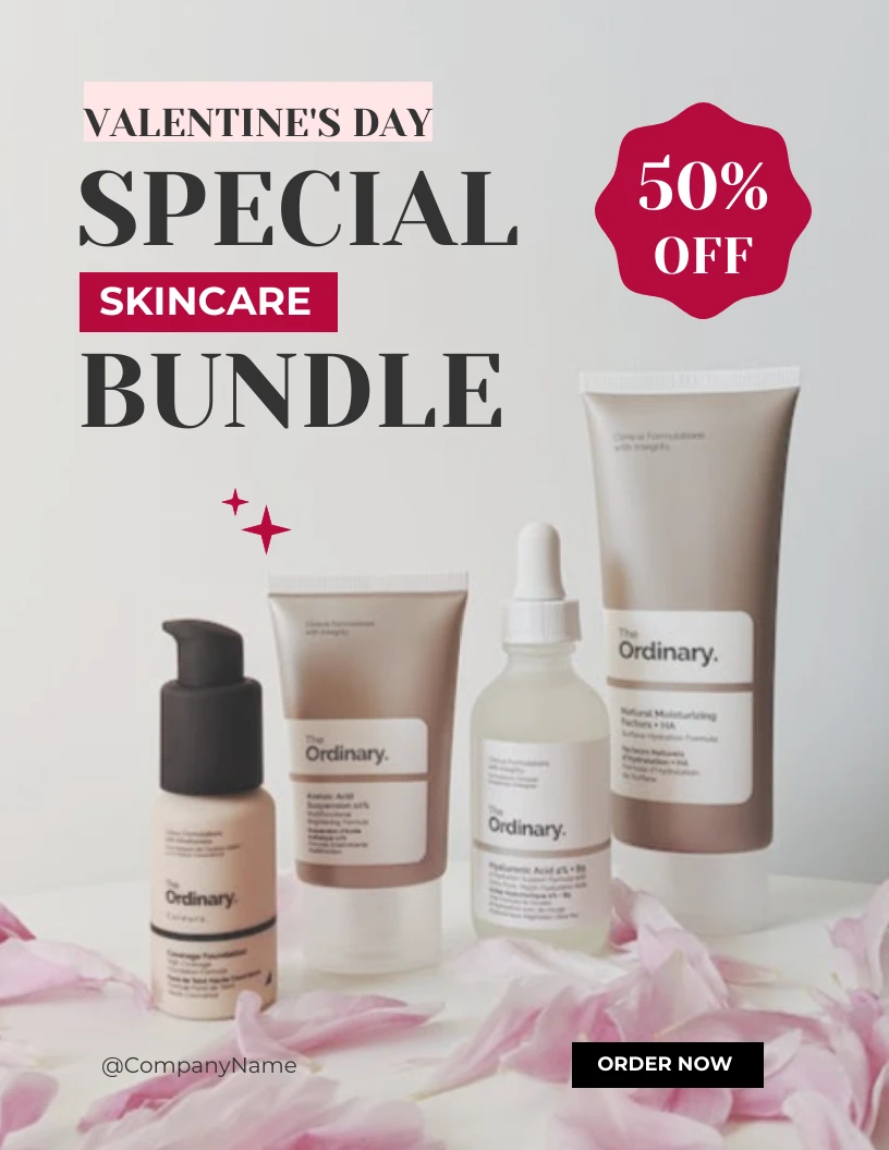Special Red Valentine Skincare Promo Venngage