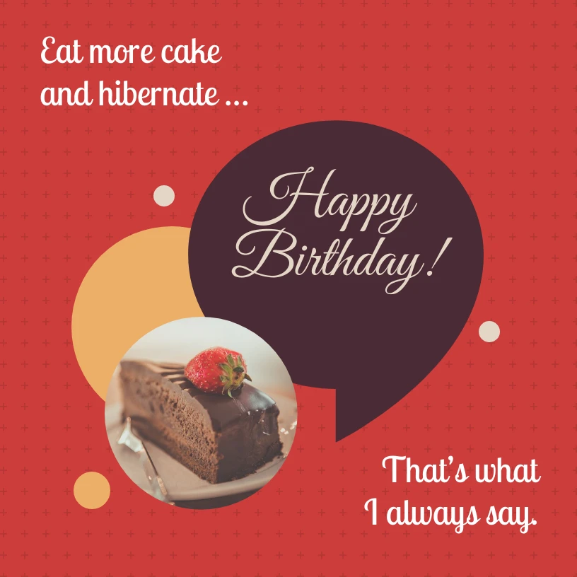 Eat More Cake Birthday Card - Venngage