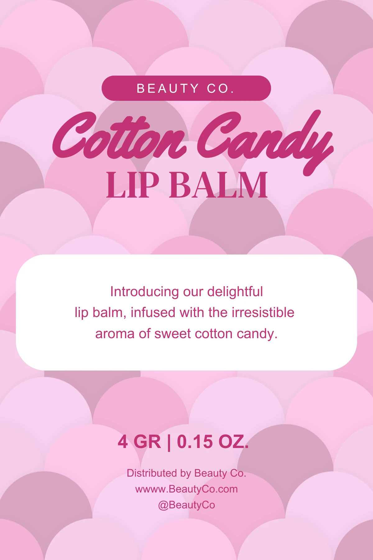 Light Pink Cute Pattern Lip Balm Label - Venngage