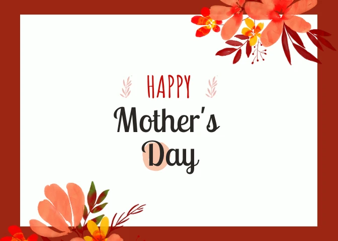 Red Floral Aesthetic Happy Mother's Day Postcard - Venngage