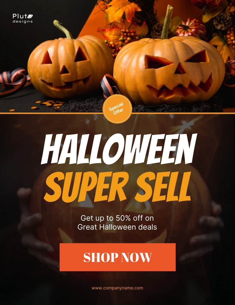 Halloween Super Sale Poster - Venngage