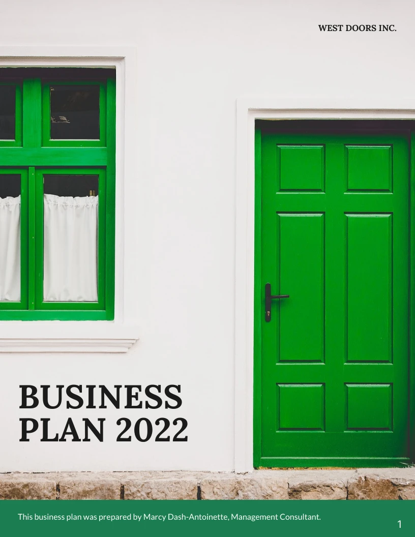 business plan for a green company