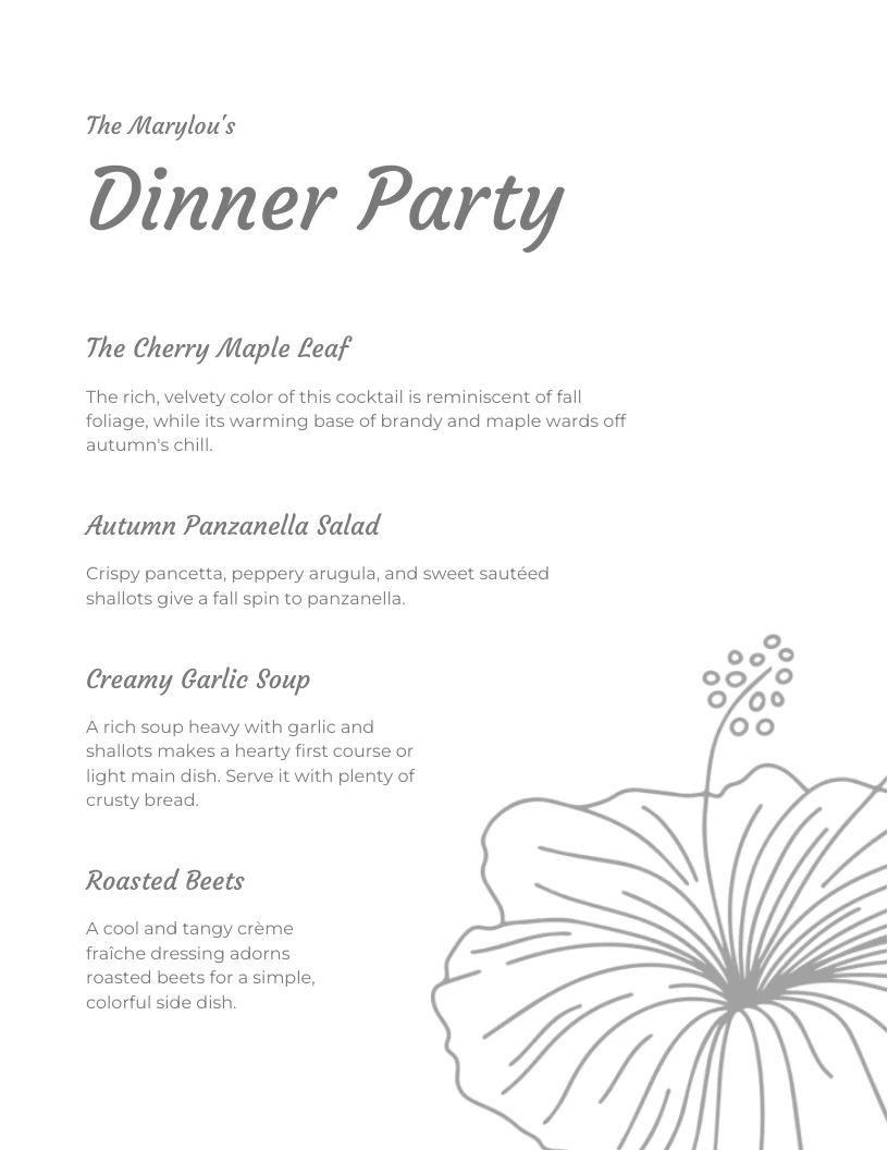 white-minimalist-floral-dinner-party-menu-venngage