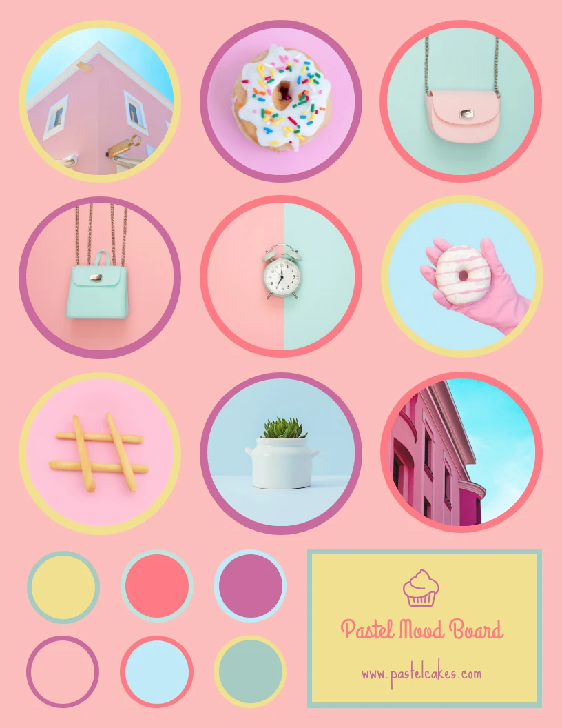 Pastel Circle Mood Board Venngage