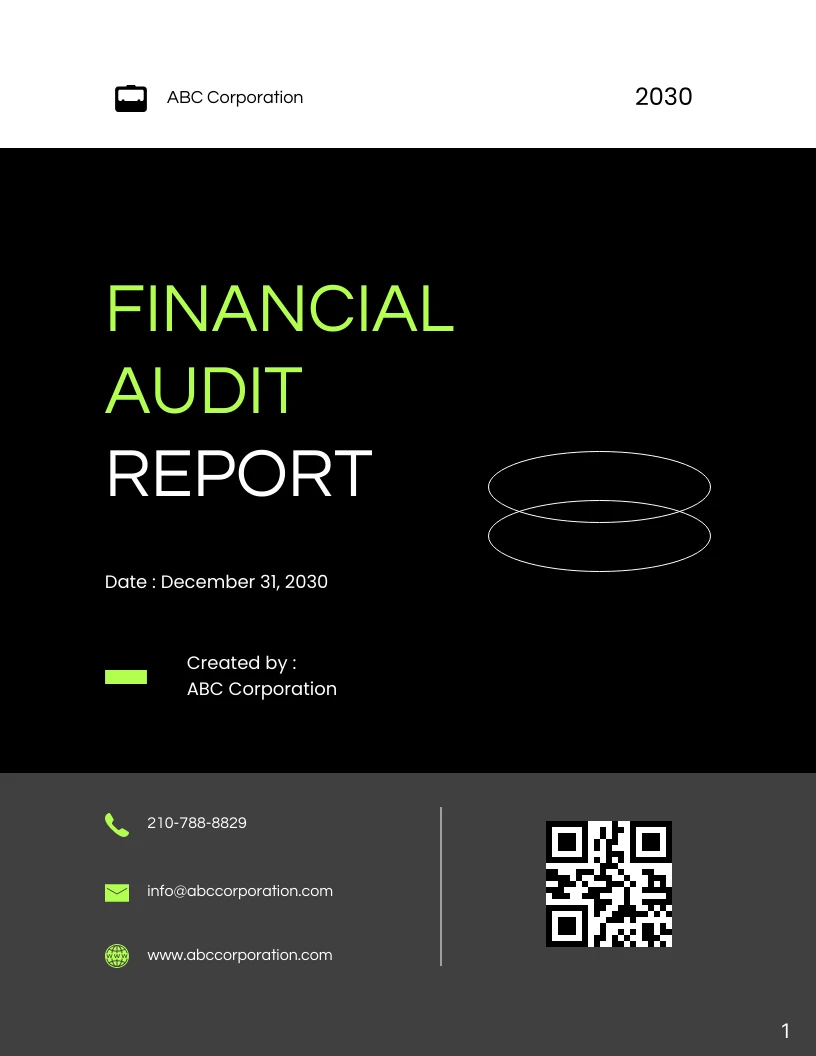 Financial Audit Report Template - Venngage