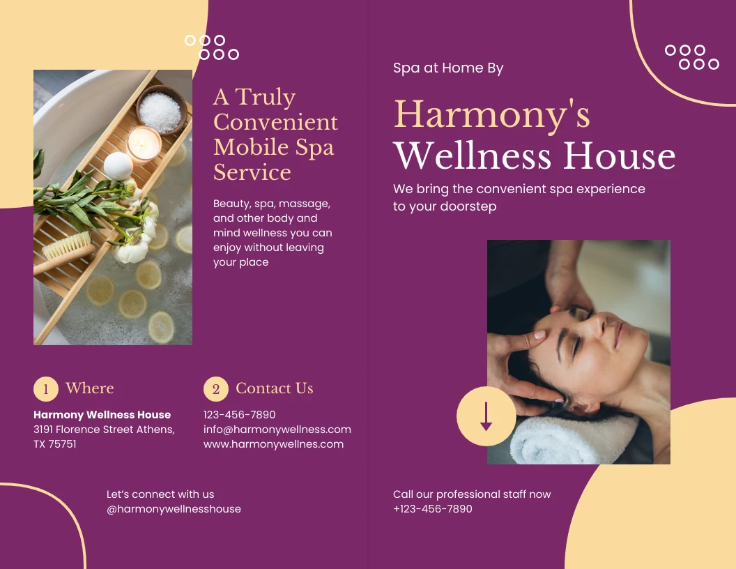 Rustic Modern Harmony Spa Brochure Template Venngage