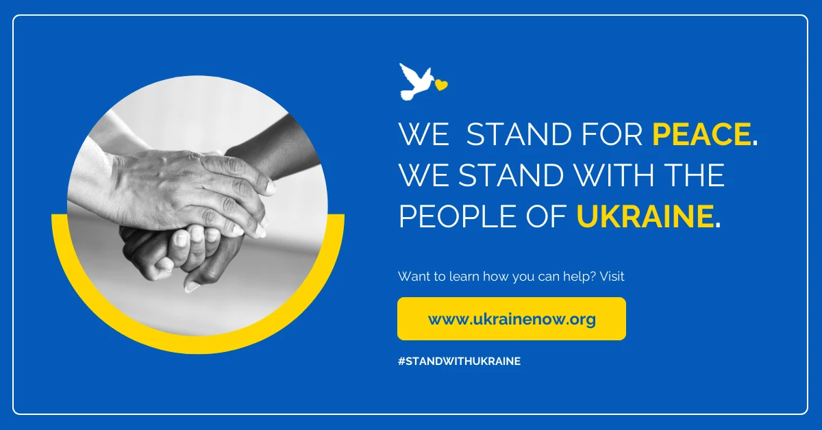 Stand With Ukraine Peace Facebook Post - Venngage
