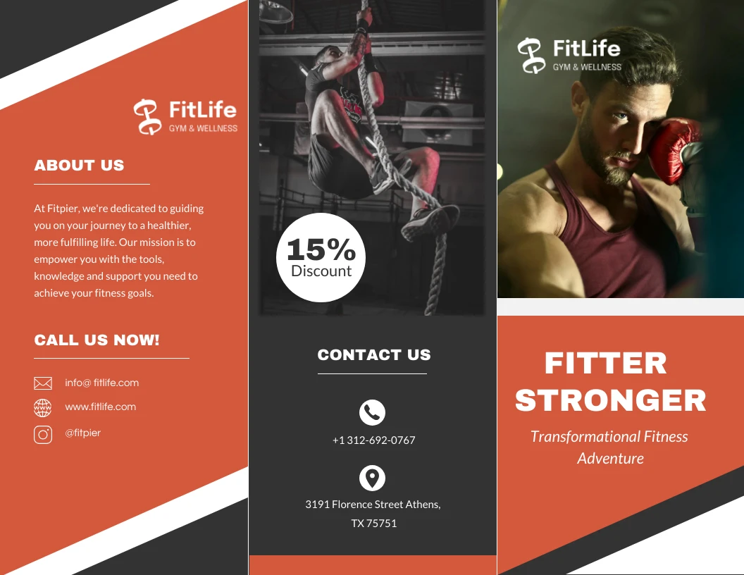 black-red-fitness-brochure-template-venngage