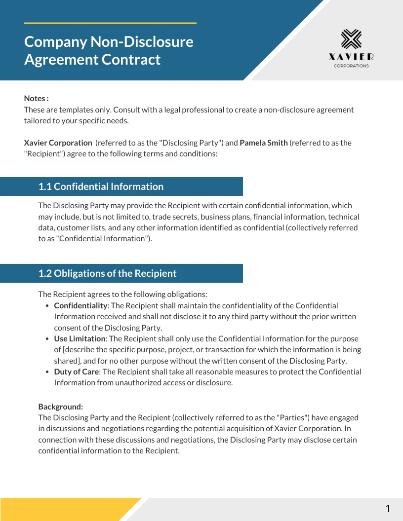 technical agreement template