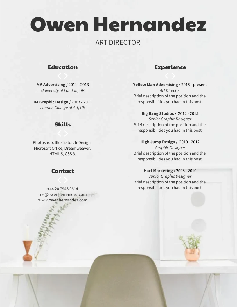 Modern Simple Resume - Venngage