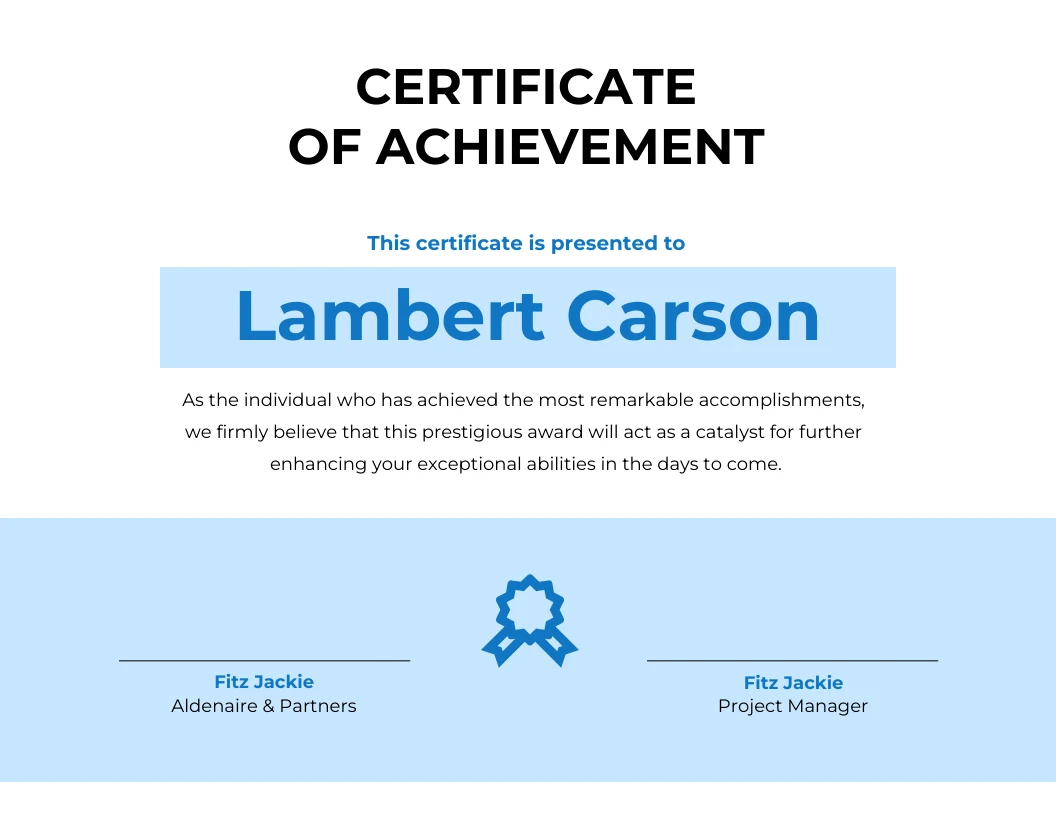 White And Light Blue Simple Professional Certificate - Venngage