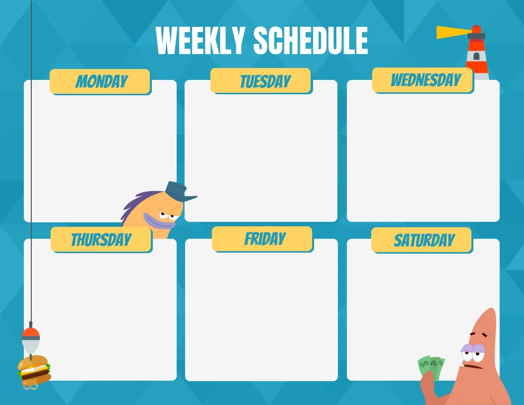 Premium Vector | Anime school timetable template