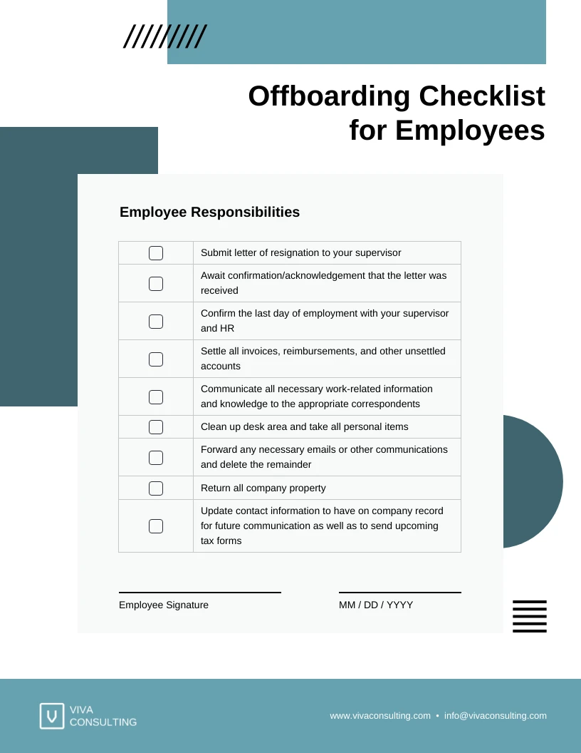 Employee Offboarding Checklist Template - Venngage