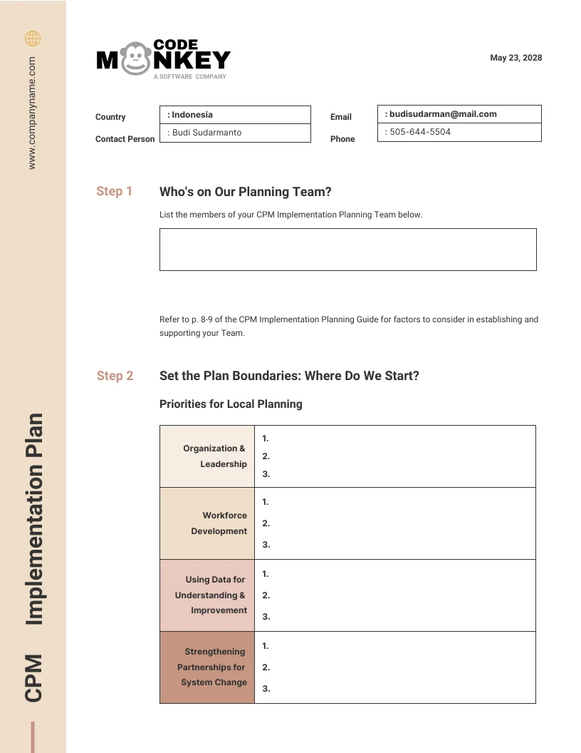 CPM Implementation Plan Template - Venngage