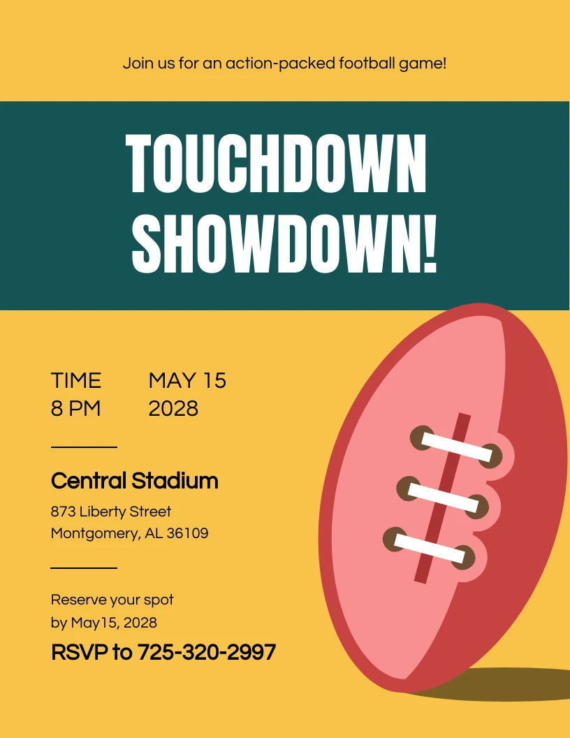 Free And Customizable Football Invitation Templates Canva