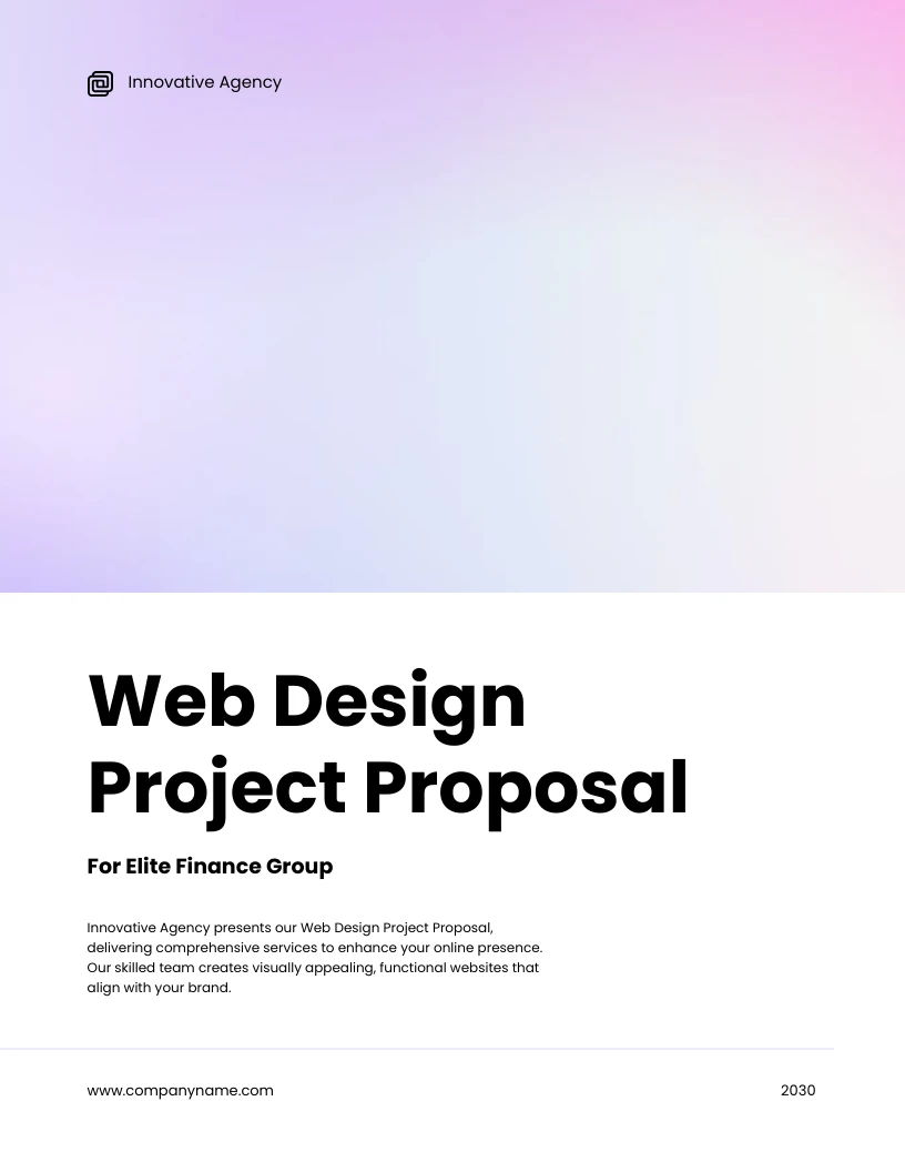 Gradient Professional Web Design Project Proposal Template - Venngage