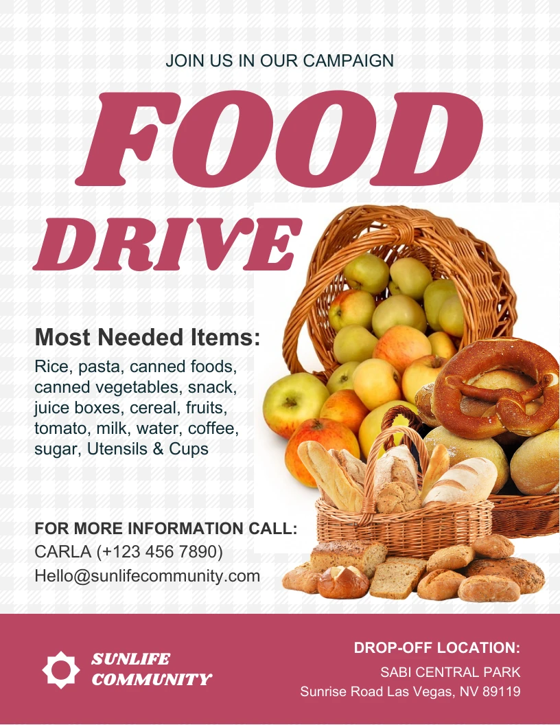 Food Drive Flyer Template Venngage 