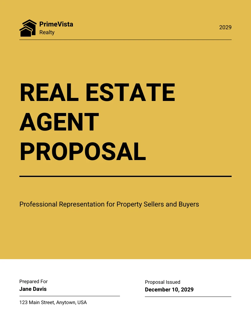 Minimalist Real Estate Agent Proposal Template Venngage