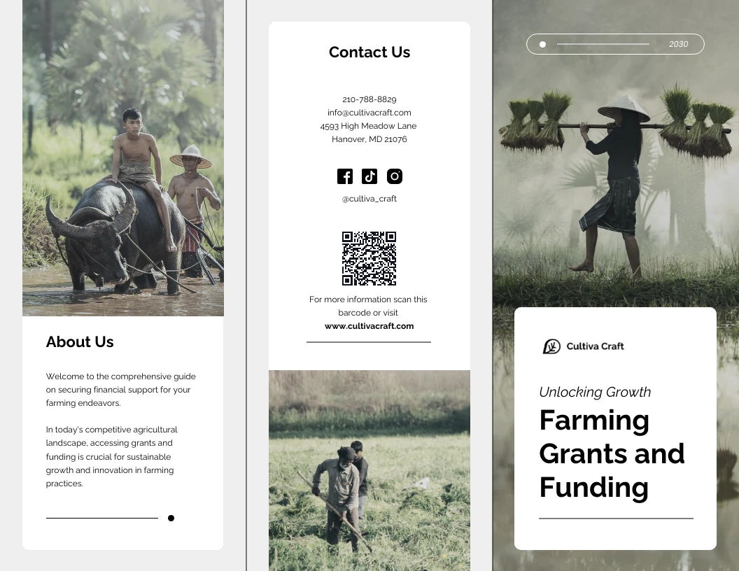 Farming Grants and Funding Brochure Venngage